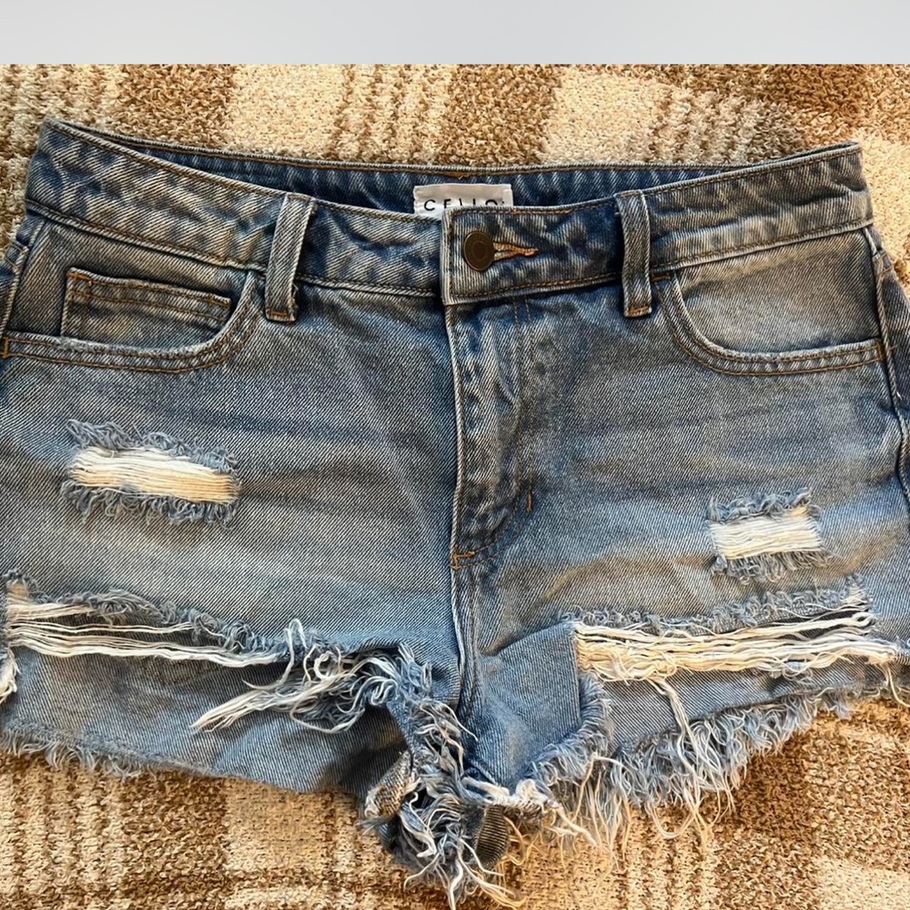 Blue Denim Distressed Women Shorts